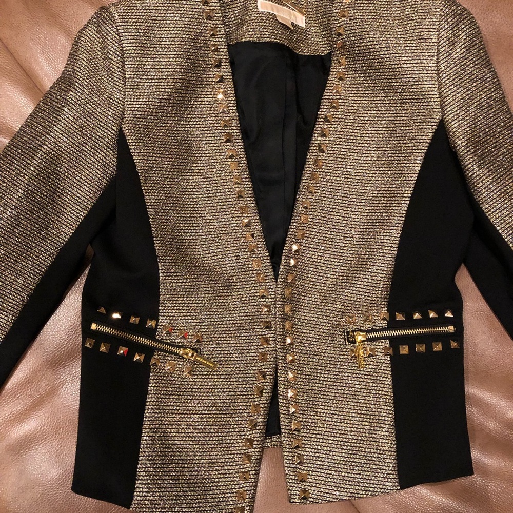 Michael kors jacket with studs black and gold, perfect for night out or holidays